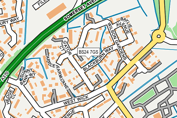 BS24 7GS map - OS OpenMap – Local (Ordnance Survey)