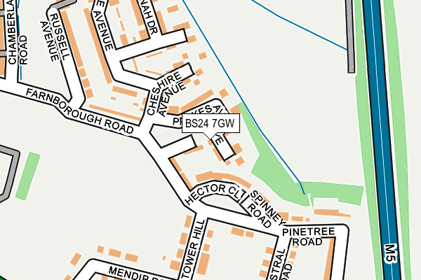 BS24 7GW map - OS OpenMap – Local (Ordnance Survey)