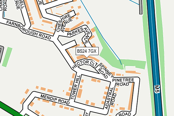 BS24 7GX map - OS OpenMap – Local (Ordnance Survey)