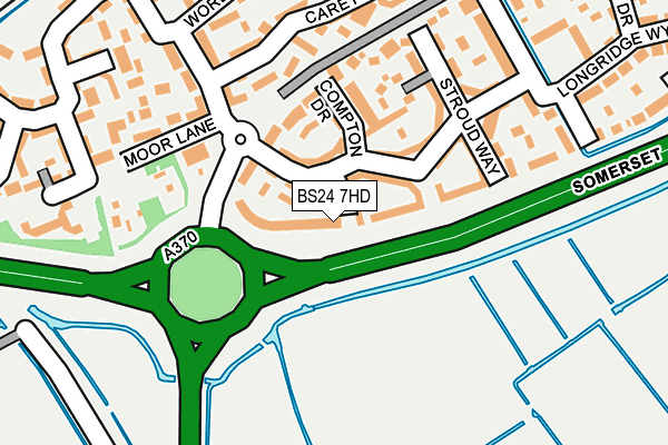 BS24 7HD map - OS OpenMap – Local (Ordnance Survey)