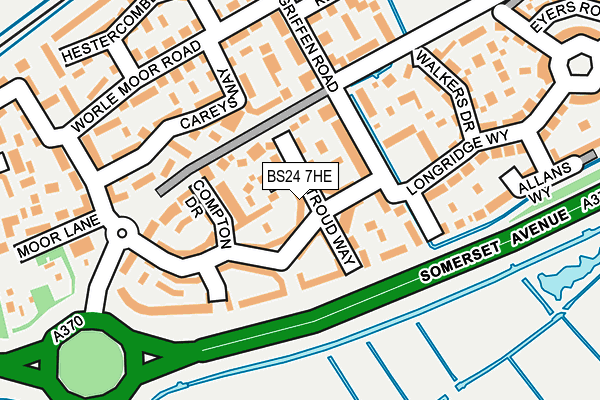 BS24 7HE map - OS OpenMap – Local (Ordnance Survey)