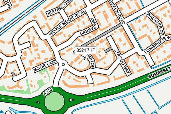 BS24 7HF map - OS OpenMap – Local (Ordnance Survey)