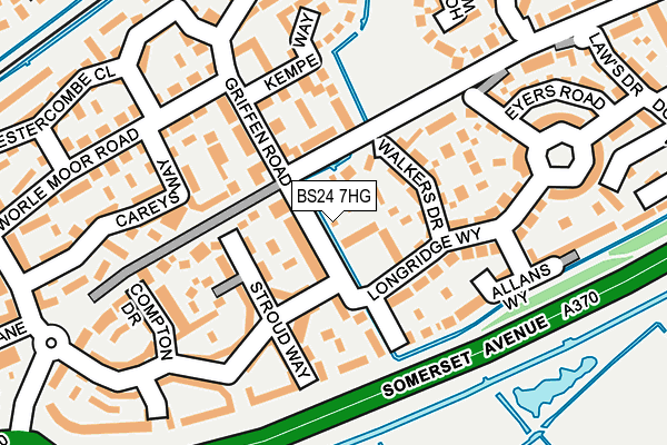 BS24 7HG map - OS OpenMap – Local (Ordnance Survey)