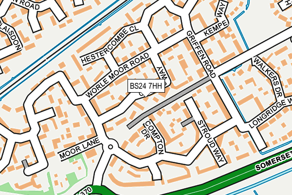 BS24 7HH map - OS OpenMap – Local (Ordnance Survey)