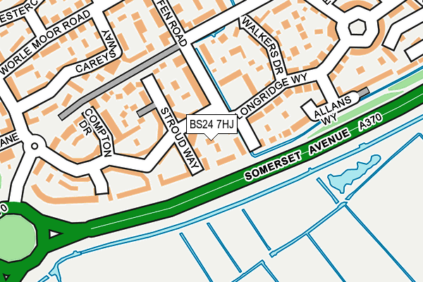 BS24 7HJ map - OS OpenMap – Local (Ordnance Survey)