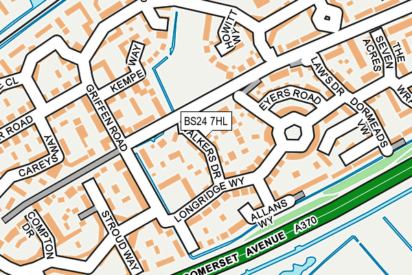 BS24 7HL map - OS OpenMap – Local (Ordnance Survey)