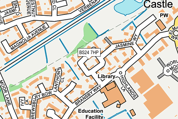 BS24 7HP map - OS OpenMap – Local (Ordnance Survey)