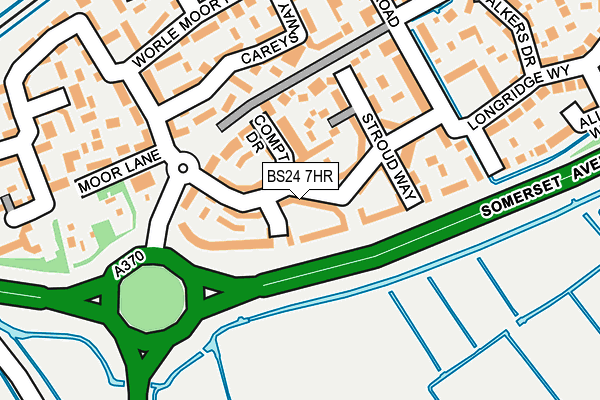 BS24 7HR map - OS OpenMap – Local (Ordnance Survey)