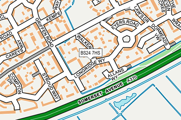 BS24 7HS map - OS OpenMap – Local (Ordnance Survey)