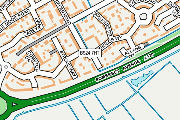 BS24 7HT map - OS OpenMap – Local (Ordnance Survey)