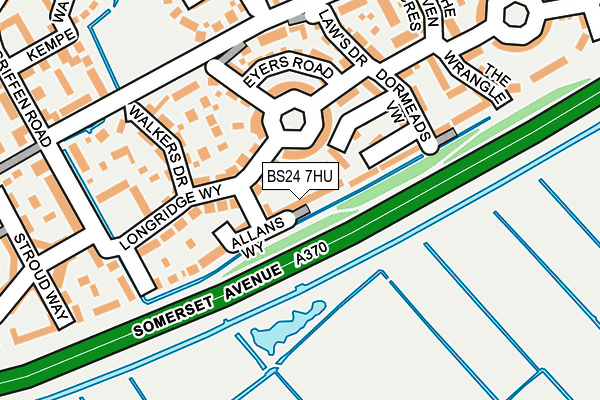BS24 7HU map - OS OpenMap – Local (Ordnance Survey)