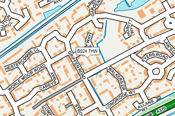 BS24 7HW map - OS OpenMap – Local (Ordnance Survey)