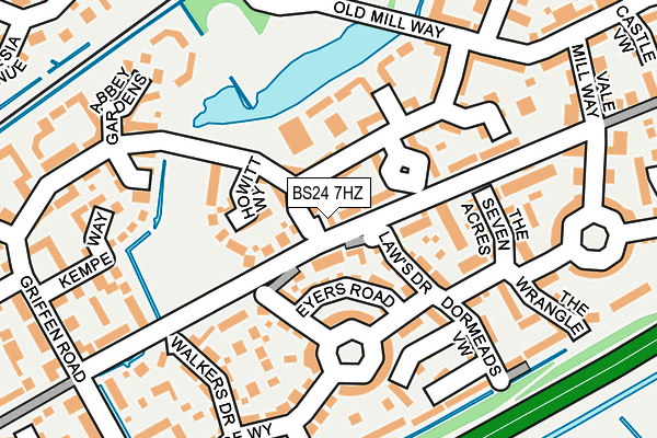 BS24 7HZ map - OS OpenMap – Local (Ordnance Survey)