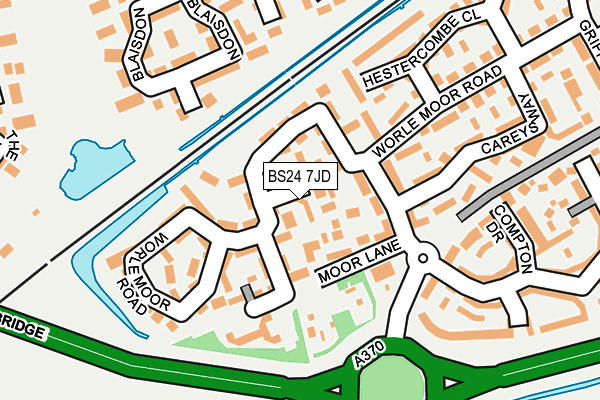 BS24 7JD map - OS OpenMap – Local (Ordnance Survey)