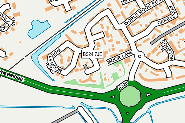 BS24 7JE map - OS OpenMap – Local (Ordnance Survey)