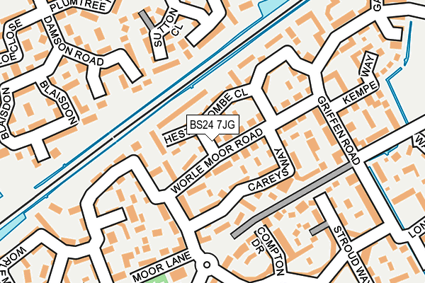 BS24 7JG map - OS OpenMap – Local (Ordnance Survey)