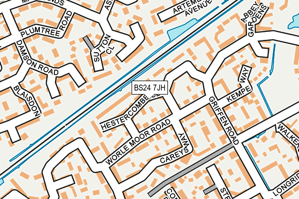 BS24 7JH map - OS OpenMap – Local (Ordnance Survey)