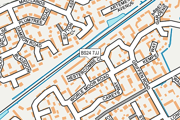 BS24 7JJ map - OS OpenMap – Local (Ordnance Survey)