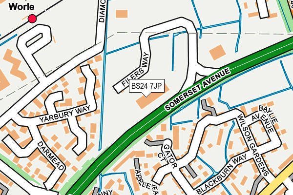 BS24 7JP map - OS OpenMap – Local (Ordnance Survey)