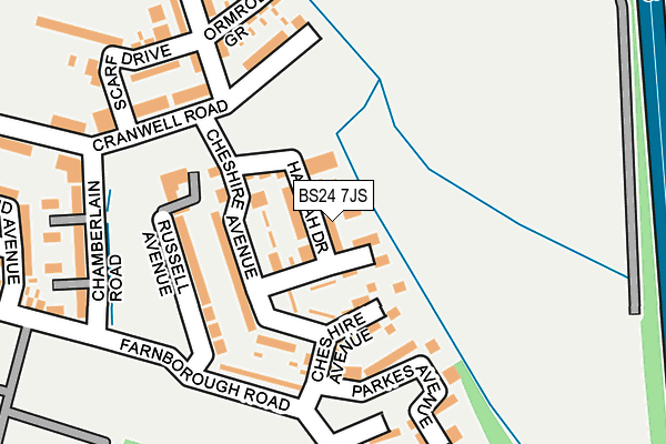 BS24 7JS map - OS OpenMap – Local (Ordnance Survey)