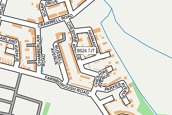 BS24 7JT map - OS OpenMap – Local (Ordnance Survey)