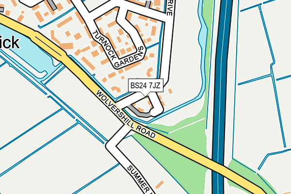 BS24 7JZ map - OS OpenMap – Local (Ordnance Survey)