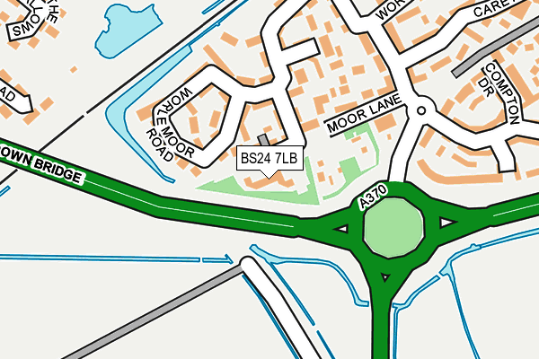 BS24 7LB map - OS OpenMap – Local (Ordnance Survey)