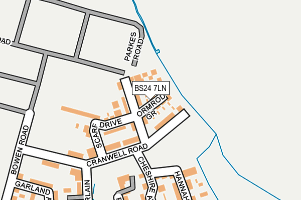 BS24 7LN map - OS OpenMap – Local (Ordnance Survey)