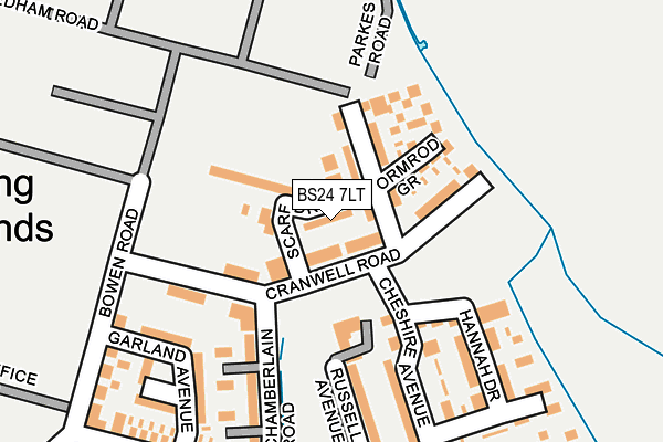 BS24 7LT map - OS OpenMap – Local (Ordnance Survey)