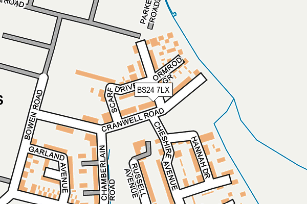 BS24 7LX map - OS OpenMap – Local (Ordnance Survey)
