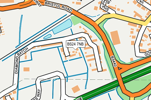 BS24 7NB map - OS OpenMap – Local (Ordnance Survey)