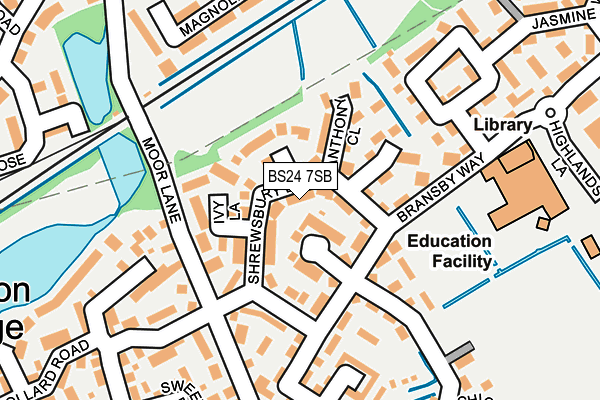 BS24 7SB map - OS OpenMap – Local (Ordnance Survey)