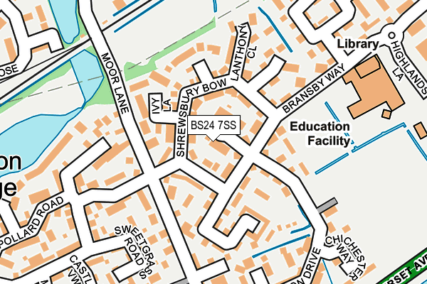 BS24 7SS map - OS OpenMap – Local (Ordnance Survey)