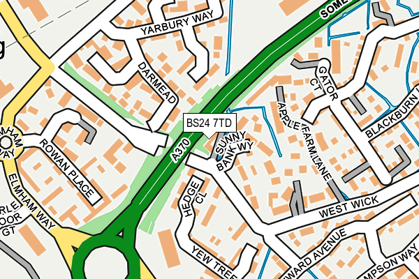 BS24 7TD map - OS OpenMap – Local (Ordnance Survey)