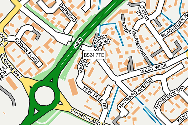 BS24 7TE map - OS OpenMap – Local (Ordnance Survey)