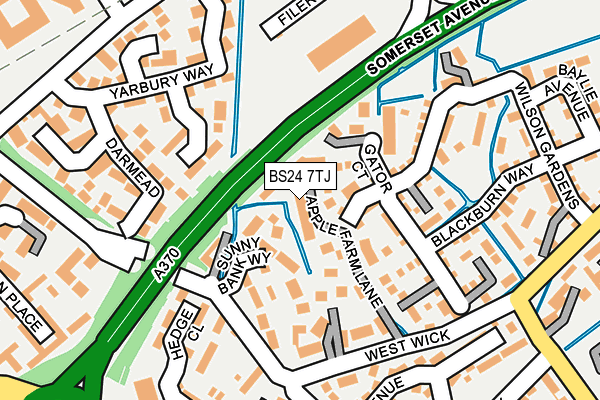 BS24 7TJ map - OS OpenMap – Local (Ordnance Survey)