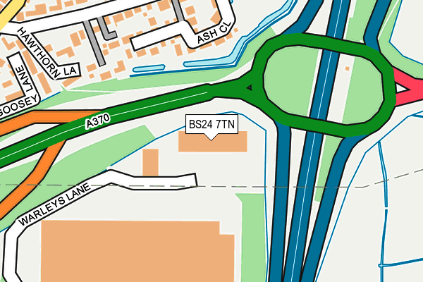 BS24 7TN map - OS OpenMap – Local (Ordnance Survey)