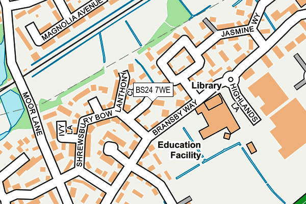 BS24 7WE map - OS OpenMap – Local (Ordnance Survey)