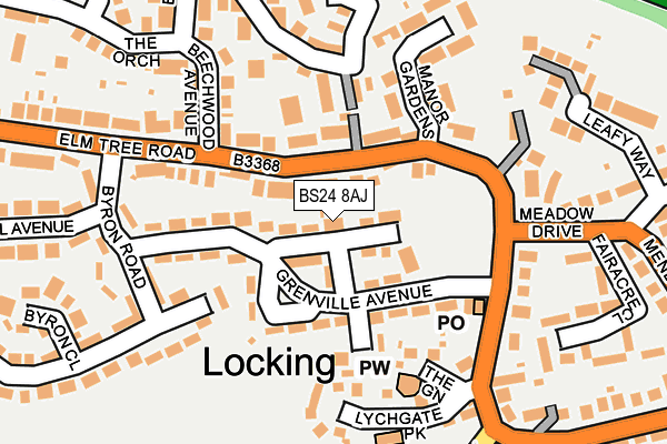 BS24 8AJ map - OS OpenMap – Local (Ordnance Survey)