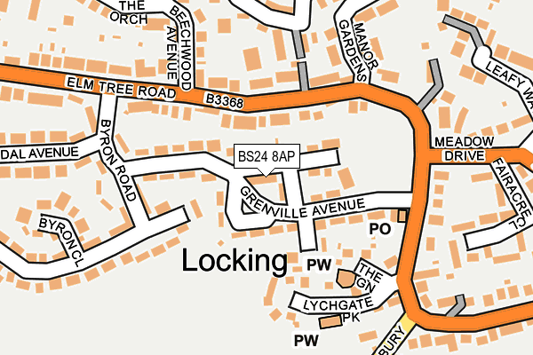 BS24 8AP map - OS OpenMap – Local (Ordnance Survey)