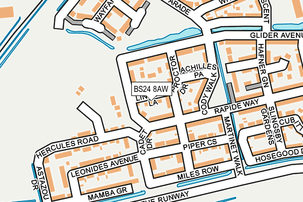 BS24 8AW map - OS OpenMap – Local (Ordnance Survey)