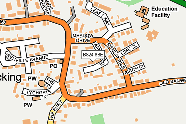 BS24 8BE map - OS OpenMap – Local (Ordnance Survey)