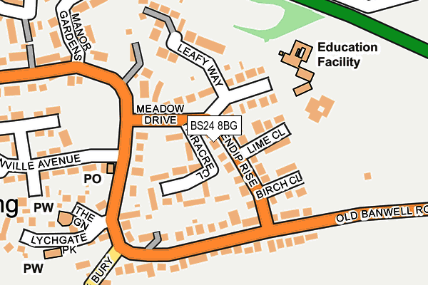 BS24 8BG map - OS OpenMap – Local (Ordnance Survey)