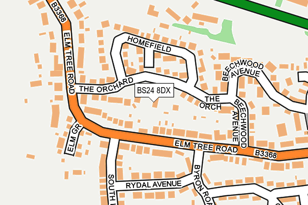 BS24 8DX map - OS OpenMap – Local (Ordnance Survey)