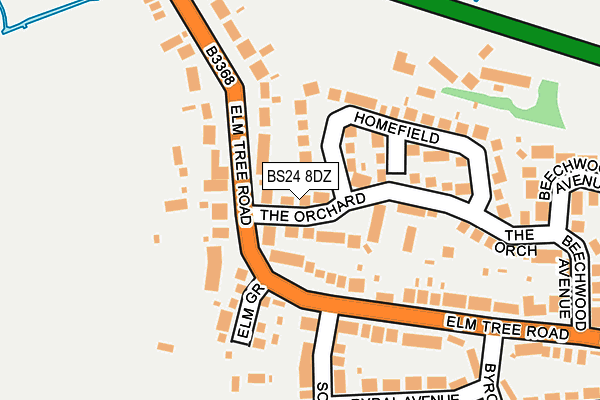 BS24 8DZ map - OS OpenMap – Local (Ordnance Survey)
