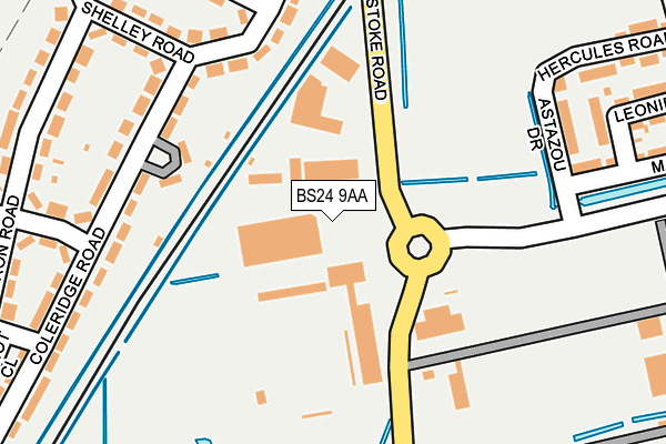 BS24 9AA map - OS OpenMap – Local (Ordnance Survey)