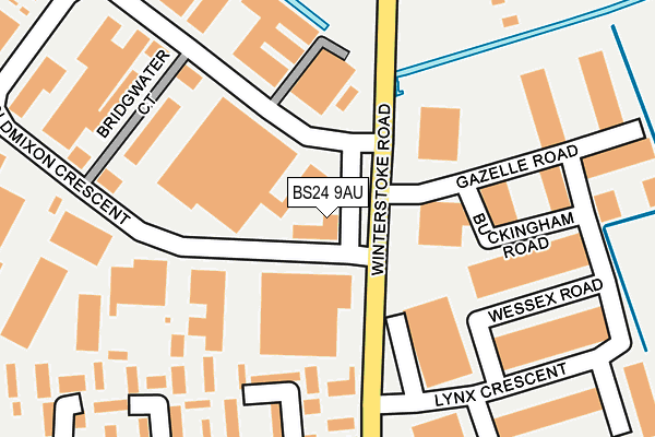 BS24 9AU map - OS OpenMap – Local (Ordnance Survey)