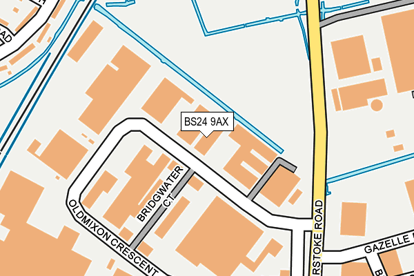 BS24 9AX map - OS OpenMap – Local (Ordnance Survey)