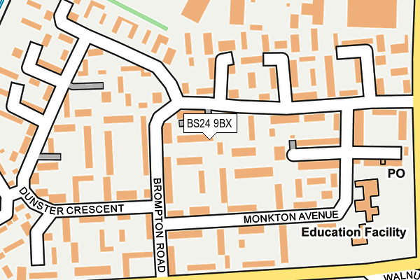 BS24 9BX map - OS OpenMap – Local (Ordnance Survey)