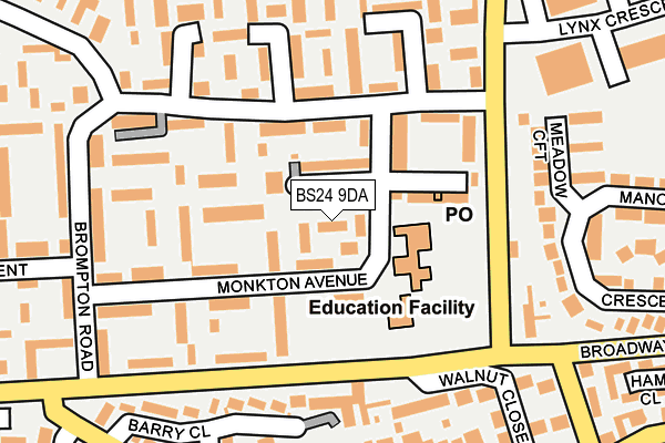 BS24 9DA map - OS OpenMap – Local (Ordnance Survey)